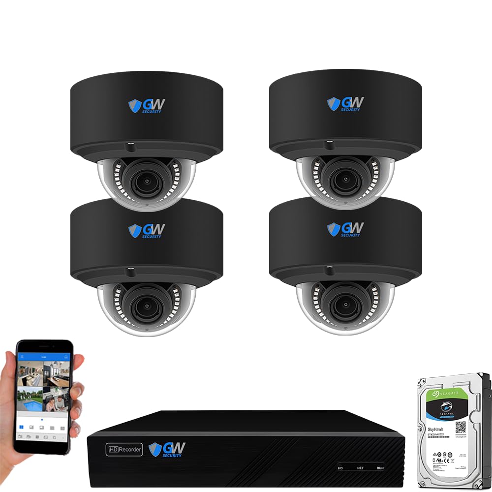 GW Security 8 Channel UltraHD 4K (3840x2160) Audio & Video Motorized Zoom Smart AI NVR Security System - 8 x 8MP Motorized 2.7-13.5mm 5X Optical Zoom