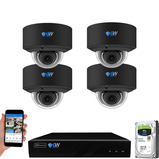 GW Security 8 Channel UltraHD 4K (3840x2160) Audio & Video Motorized Zoom Smart AI NVR Security System - 8 x 8MP Motorized 2.7-13.5mm 5X Optical Zoom