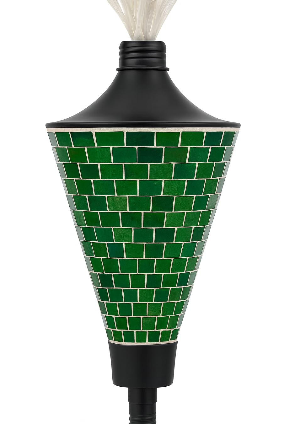 AK TRADING CO. Glass Mosaic Outdoor Garden Torch Light - Stylish and Functional for Patio & Landscape Decor, 62-inch, Green