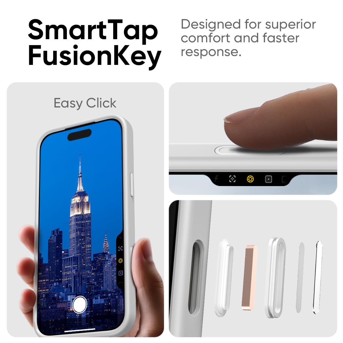FLOLAB Surtect Tri-Fusion Magnetic for iPhone 17 Case Protective Slim Design Magsafe Compatible Military Grade - White Clear Matte Translucent