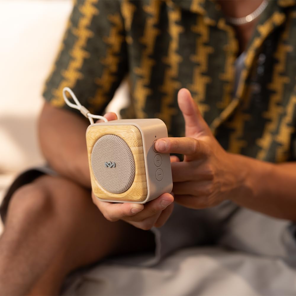 House of Marley Roots Bluetooth Speaker, Portable Wireless, IP67 Waterproof, 10-Hour Playtime, Quick Charge, Party Pair, Bottle Opener, Eco-Friendly