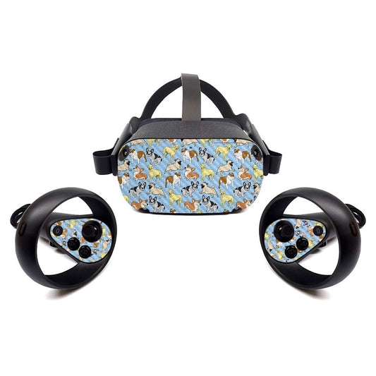 MightySkins Carbon Fiber Skin for Oculus Quest - Puppy Party | Protective, Durable Textured Carbon Fiber Finish | Easy to Apply, Remove, and Change