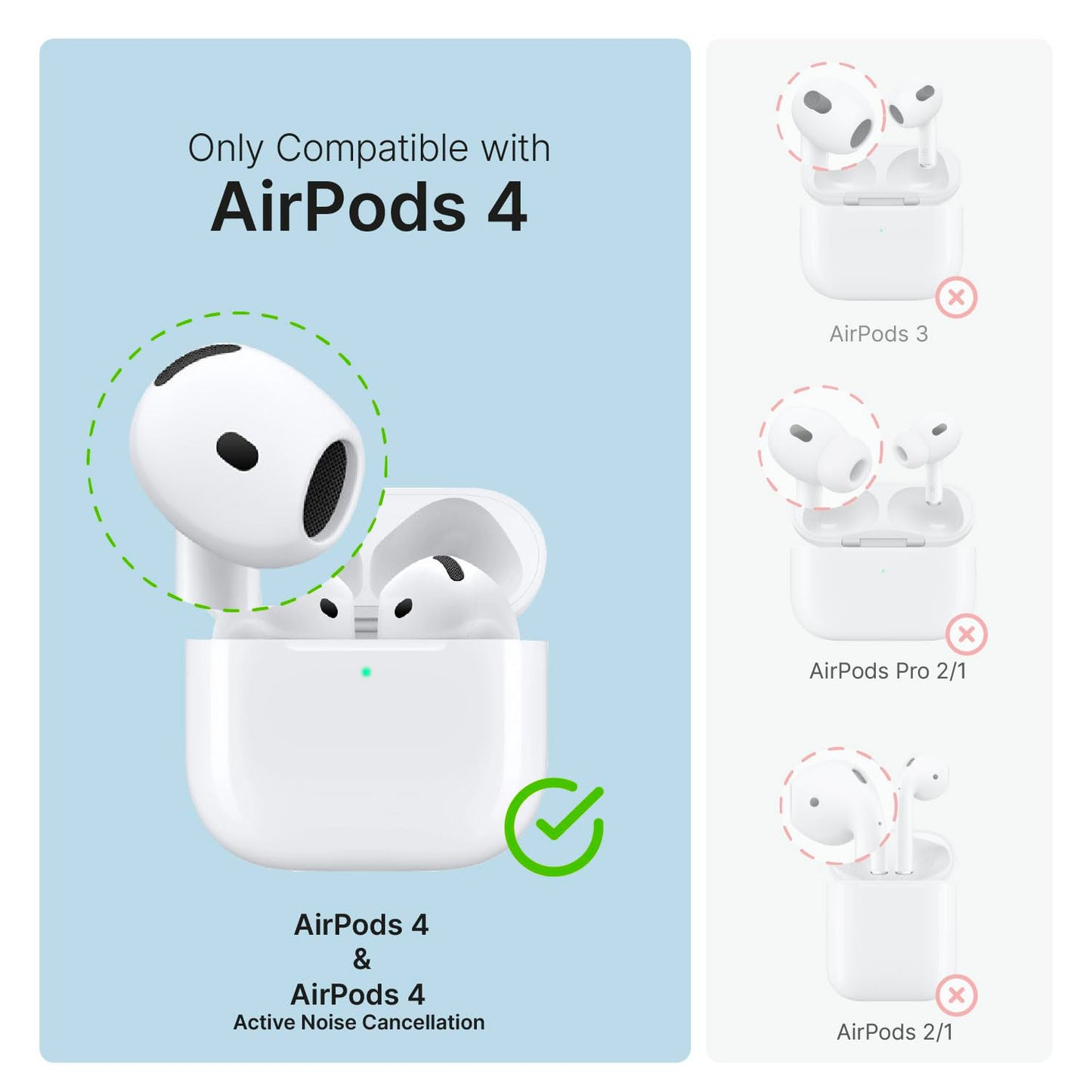 Catalyst Waterproof Case for AirPods 4 - Drop Protection for Apple AirPods 4th Generation with Carabiner, Wireless Charging Silicone Cover for Apple
