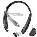 Foldable Bluetooth Headset, Beartwo Lightweight Retractable Bluetooth Headphones for Sports&Exercise, Noise Cancelling Stereo Neckband Wireless