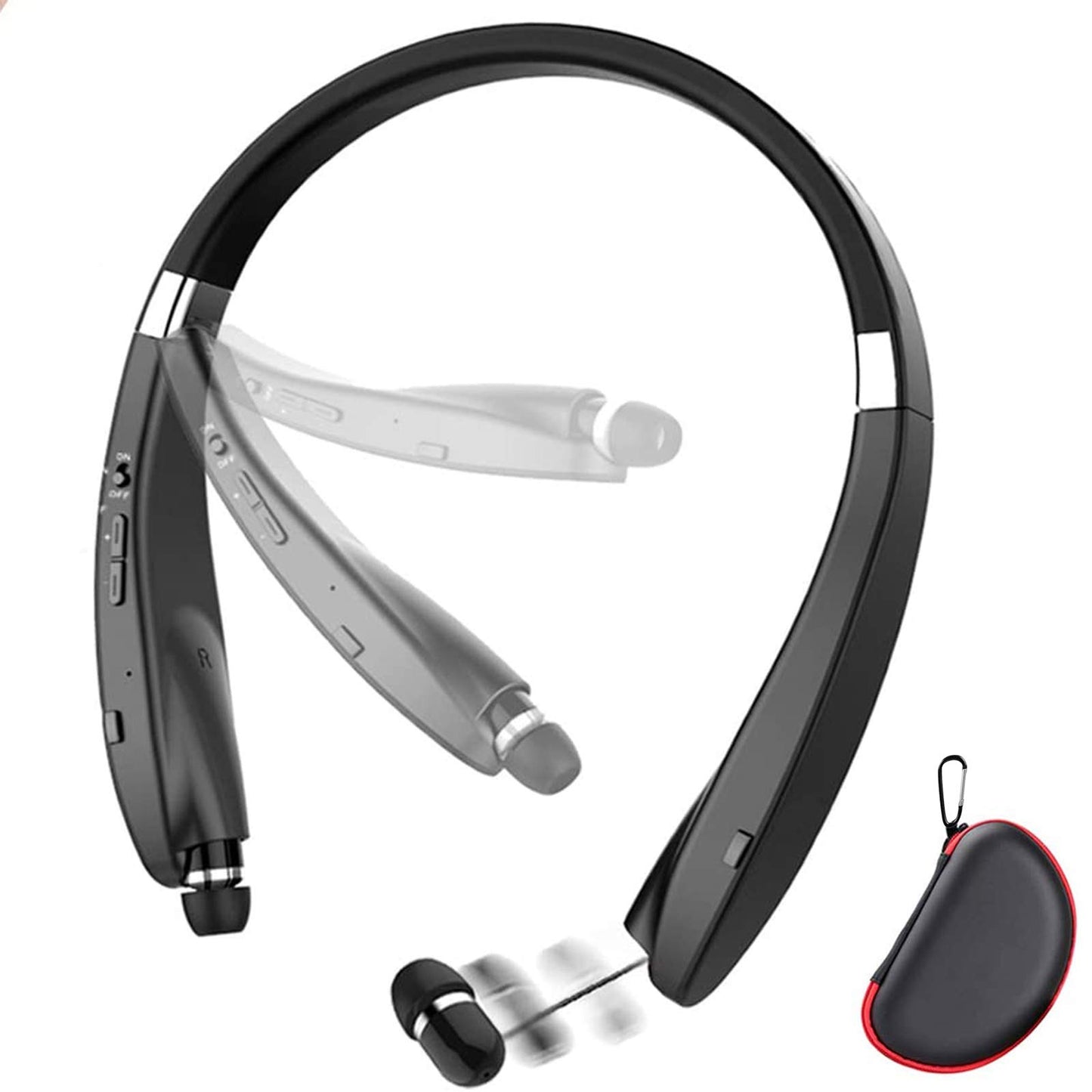 Foldable Bluetooth Headset, Beartwo Lightweight Retractable Bluetooth Headphones for Sports&Exercise, Noise Cancelling Stereo Neckband Wireless