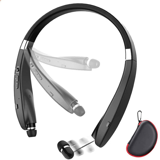 Foldable Bluetooth Headset, Beartwo Lightweight Retractable Bluetooth Headphones for Sports&Exercise, Noise Cancelling Stereo Neckband Wireless