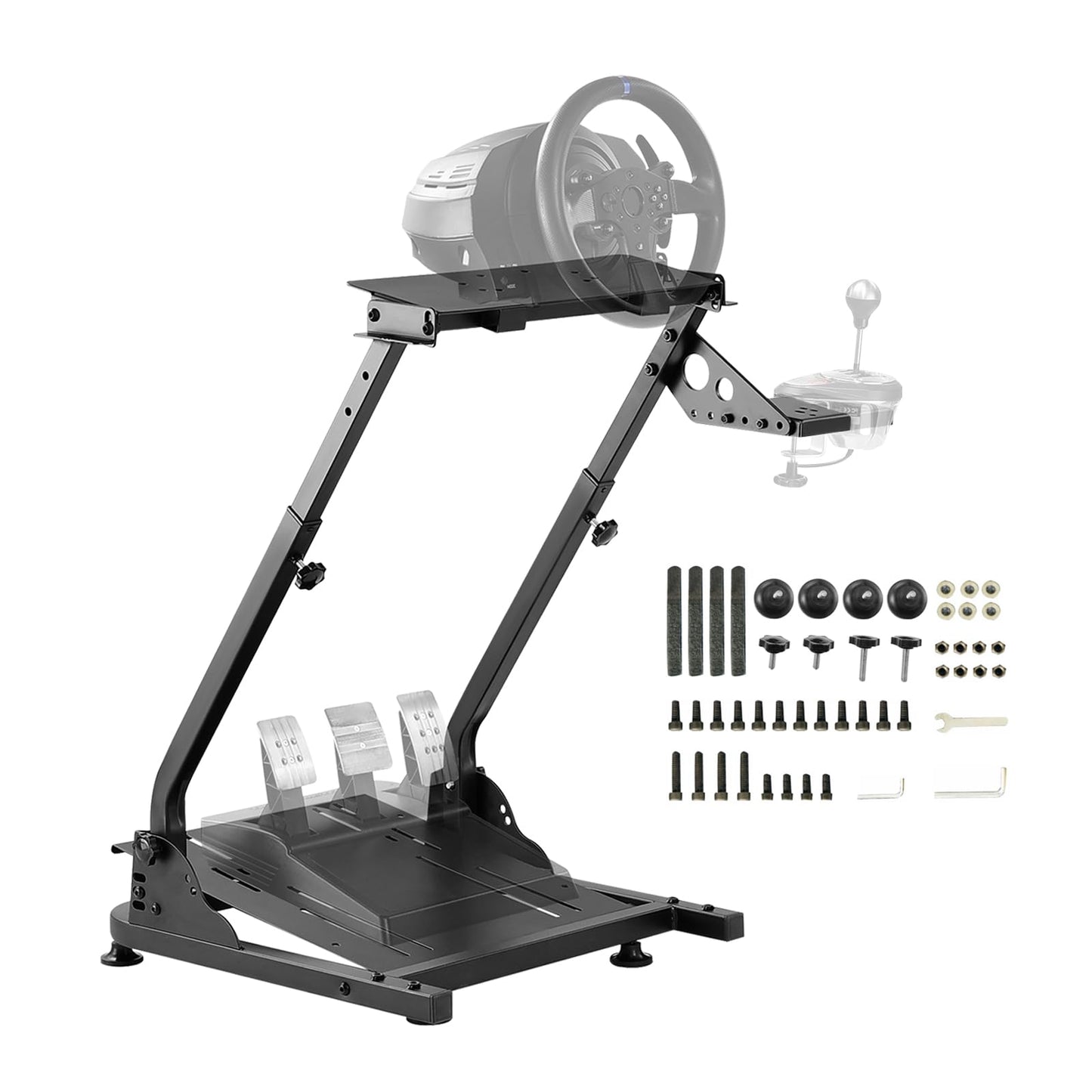 Grefinity Racing Wheel Stand?Height Adjustable Steering Wheel Stand Racing Simulator Cockpit for Logitech G920 G29 G923 G27 G25, Thrustmaster T300RS