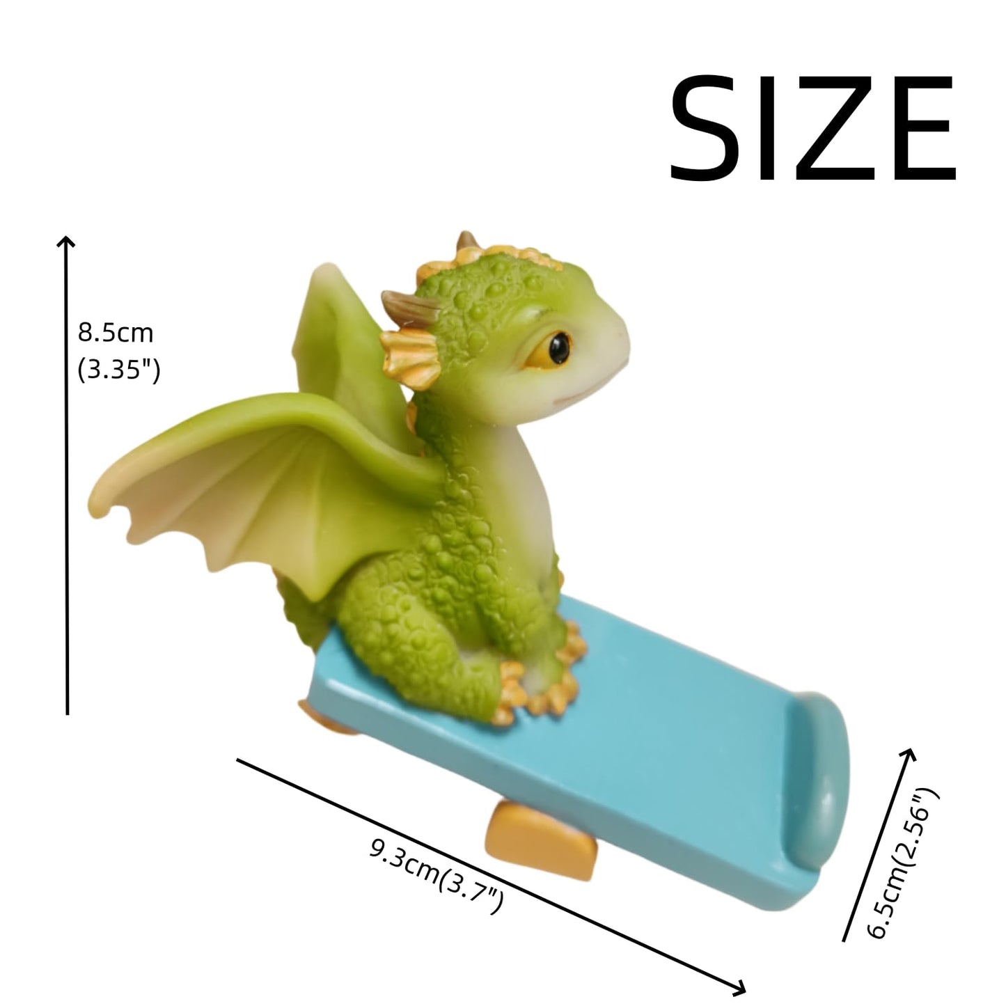 IZKOOKE Cute Dragon Cell Phone Holder, Resin Phone Stand Cellphone Animal Desk Phone Stand for All Mobile Phones Stand Desk Ornaments (Dragon)