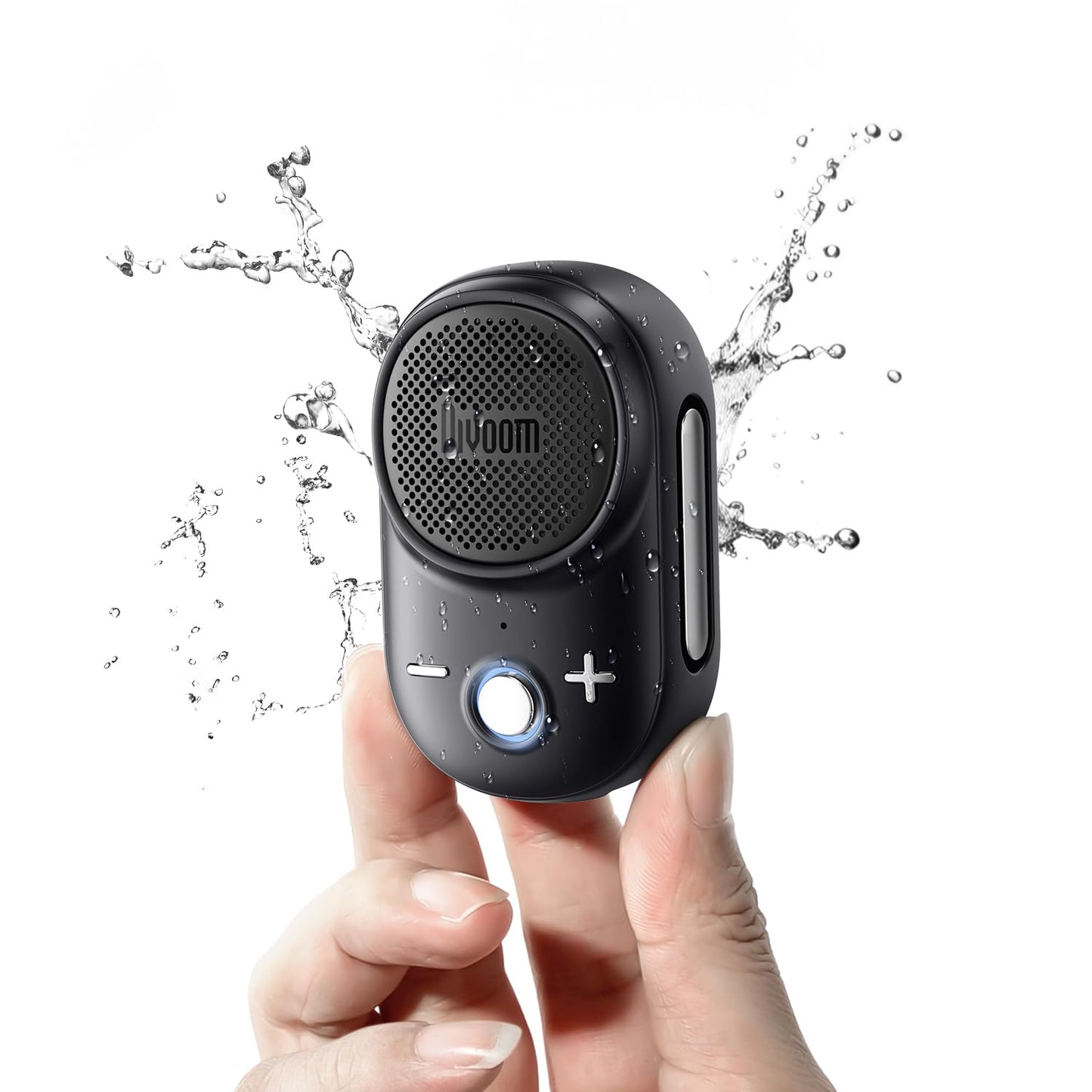 Divoom Itour-S Wearable Bluetooth Speaker, IP67 Waterproof Dustproof, Portable Small Clip-On Bluetooth Speaker, 10H Playtime, for Kitchen, Work