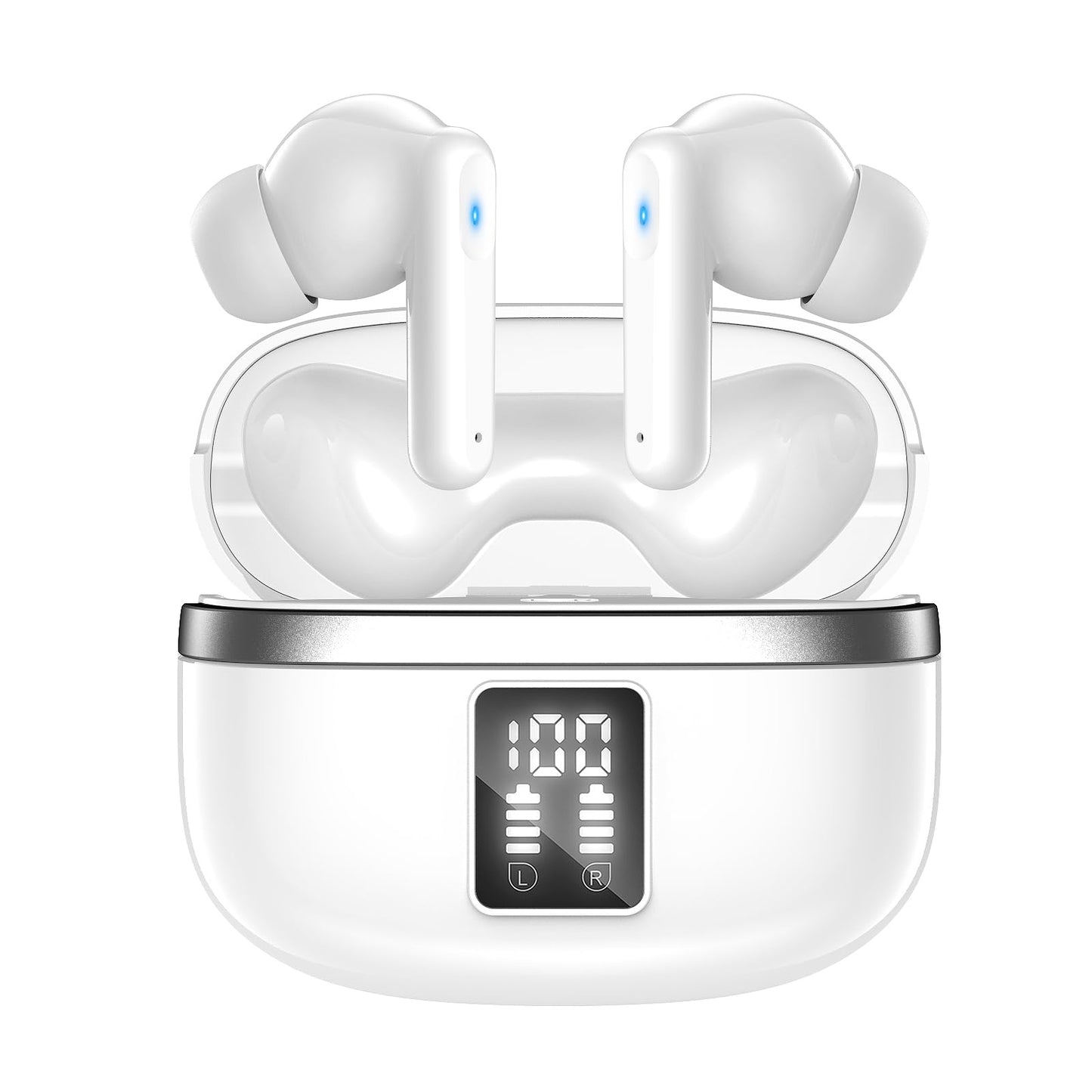 JBMI Bluetooth Earbuds Wireless Headphones, 50H Deep Bass Ear Buds with 4 Noise Cancelling Microphone, IPX5 Waterproof Earphones for iPhone Android