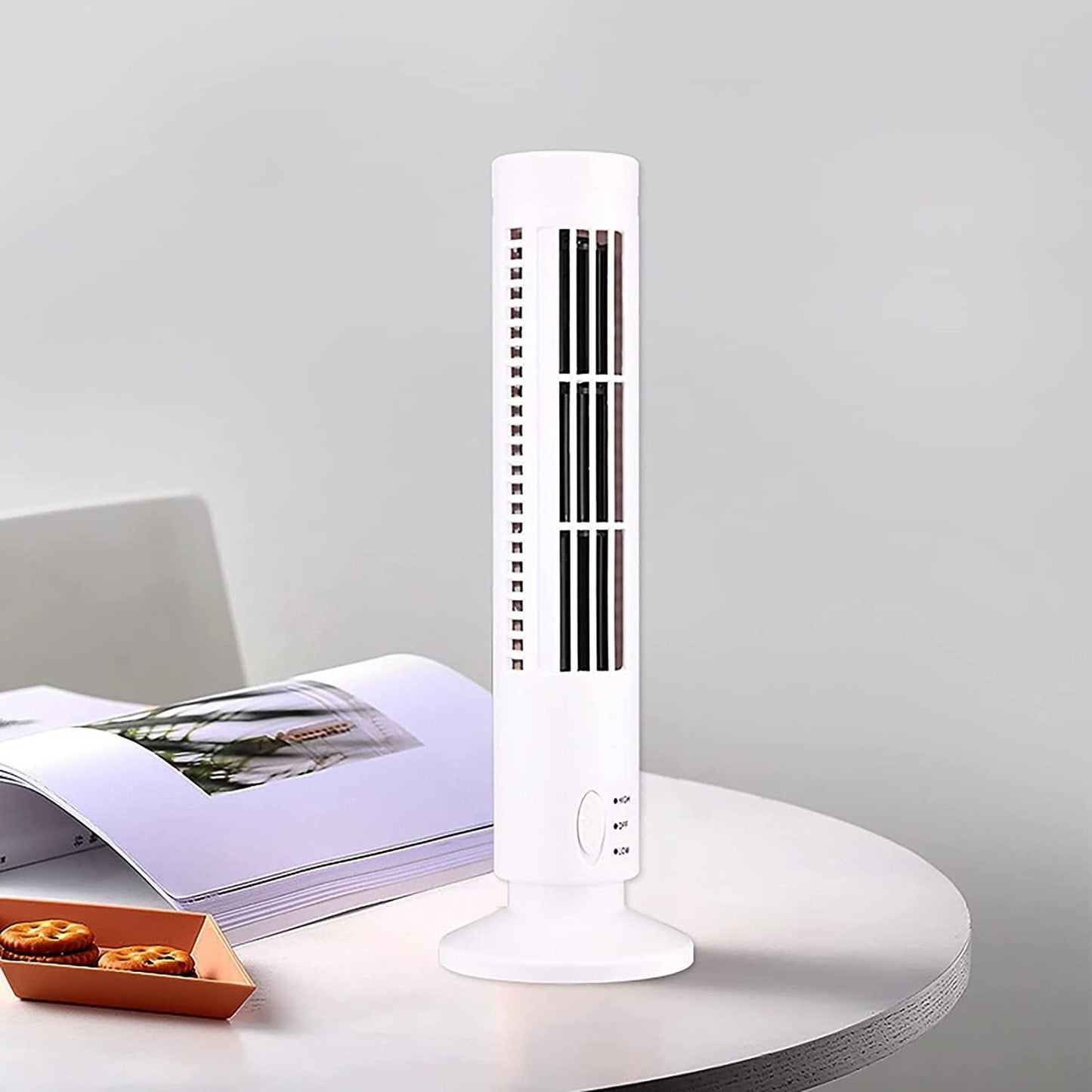 YWangQiang Tower Fan for Bedroom, Mini Bladeless Tower Fan, Leafless Standing Desktop Fan 2 Gears Personal Cooler Conditioner Fan Quiet Fan