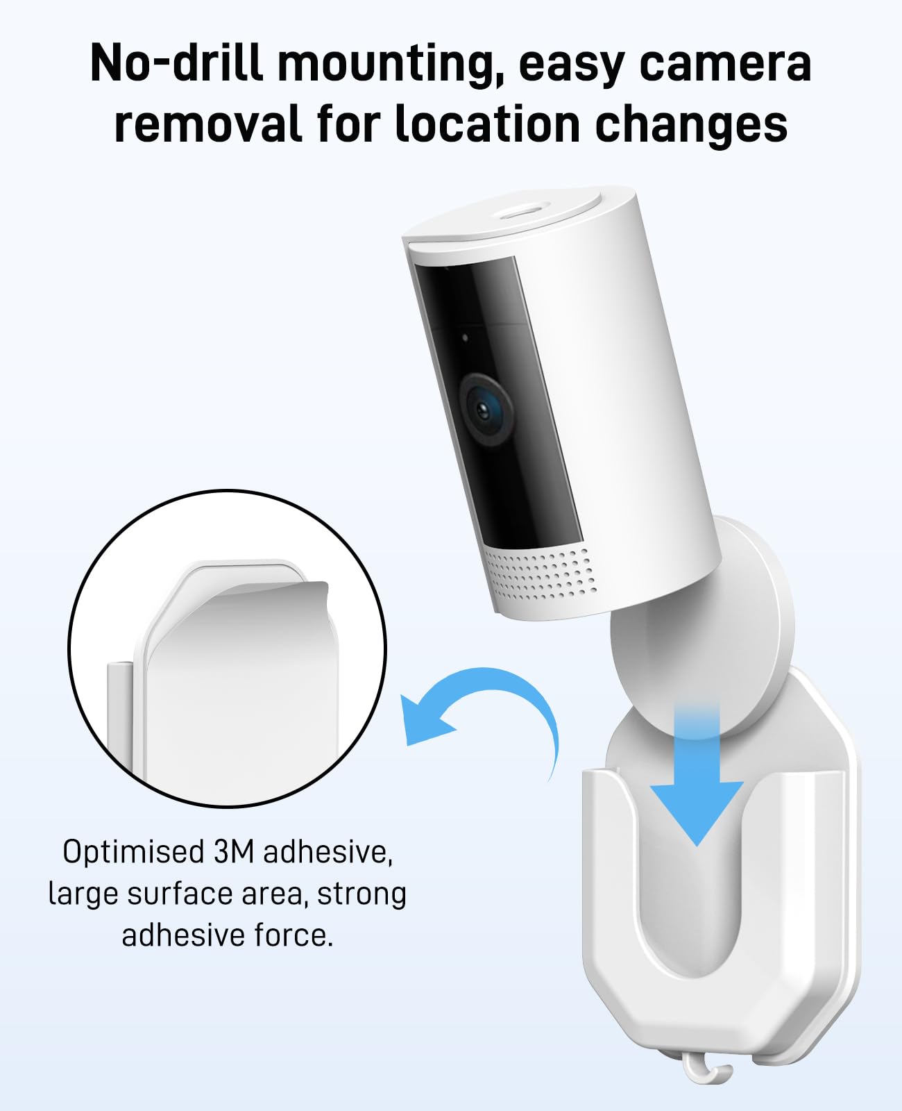 3 Pack Ring Indoor Camera No Drill No Screws Wall Mount Bracket Compatible with Ring Indoor Cam (2nd Gen)/Blink Mini /Mini 2 /Blink Outdoor 4 Camera Adhesive Wall Mount