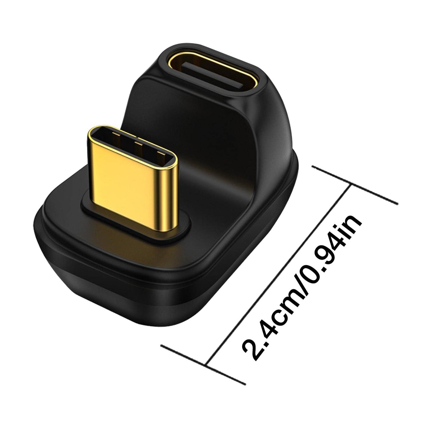 Hulzogul Right Angle Adapter | Type C to Type C Connector Male to Female, Type-C Extension for Tablet Mobile Phone Laptop