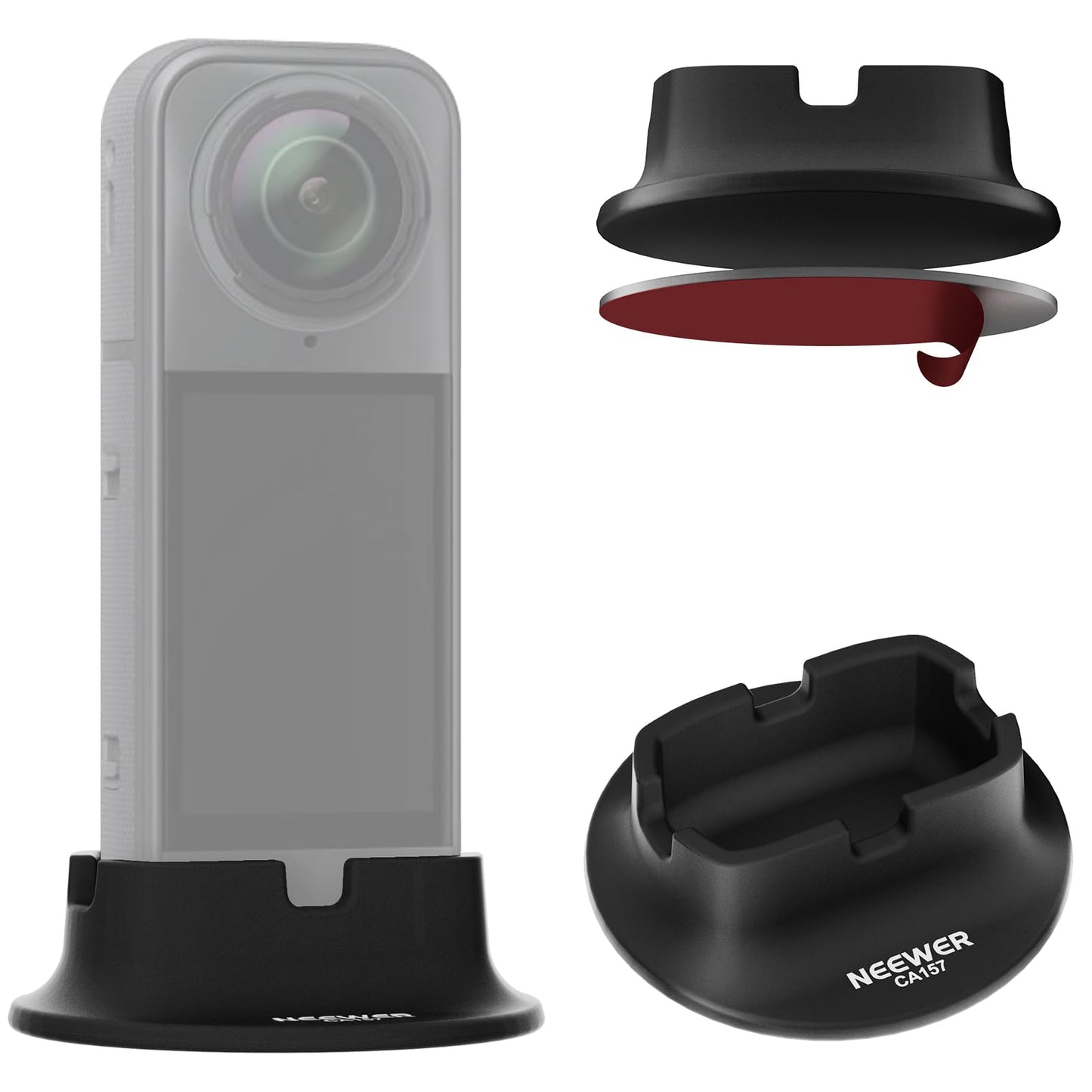 NEEWER Silicone Base for X5/X4, Nonslip Soft Stable Anti Scratch Desktop Car Mount Stand Support Upright Accessory Compatible with Insta360 X5 X4