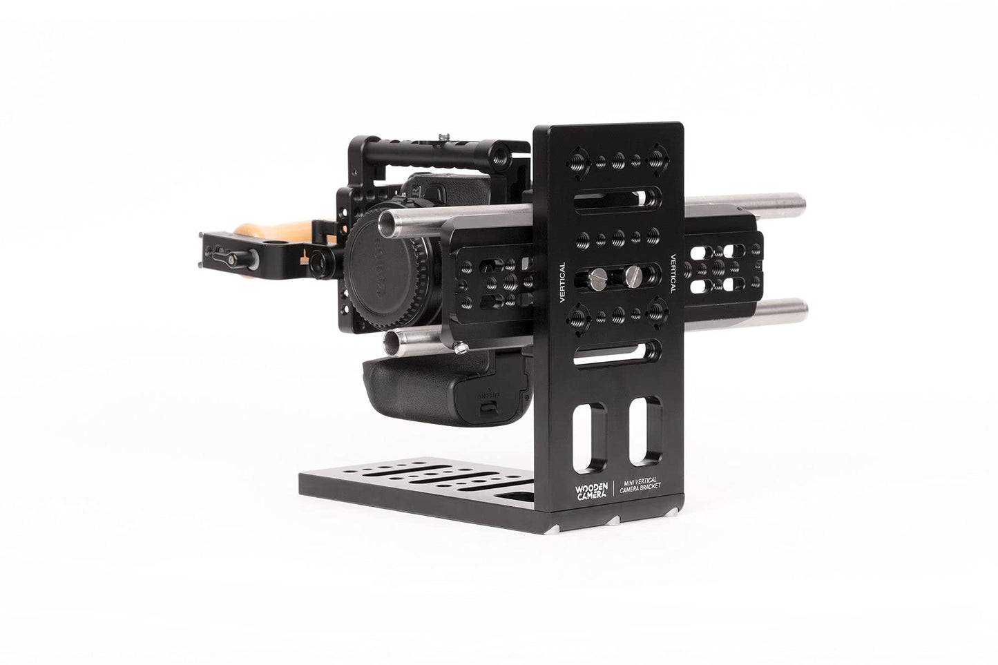 Wooden Camera Mini Vertical Camera Bracket, L-Shaped with 1/4-20 and 3/8-16 Threaded Holes, Made of Durable CNC Machined Aluminum, Small Version