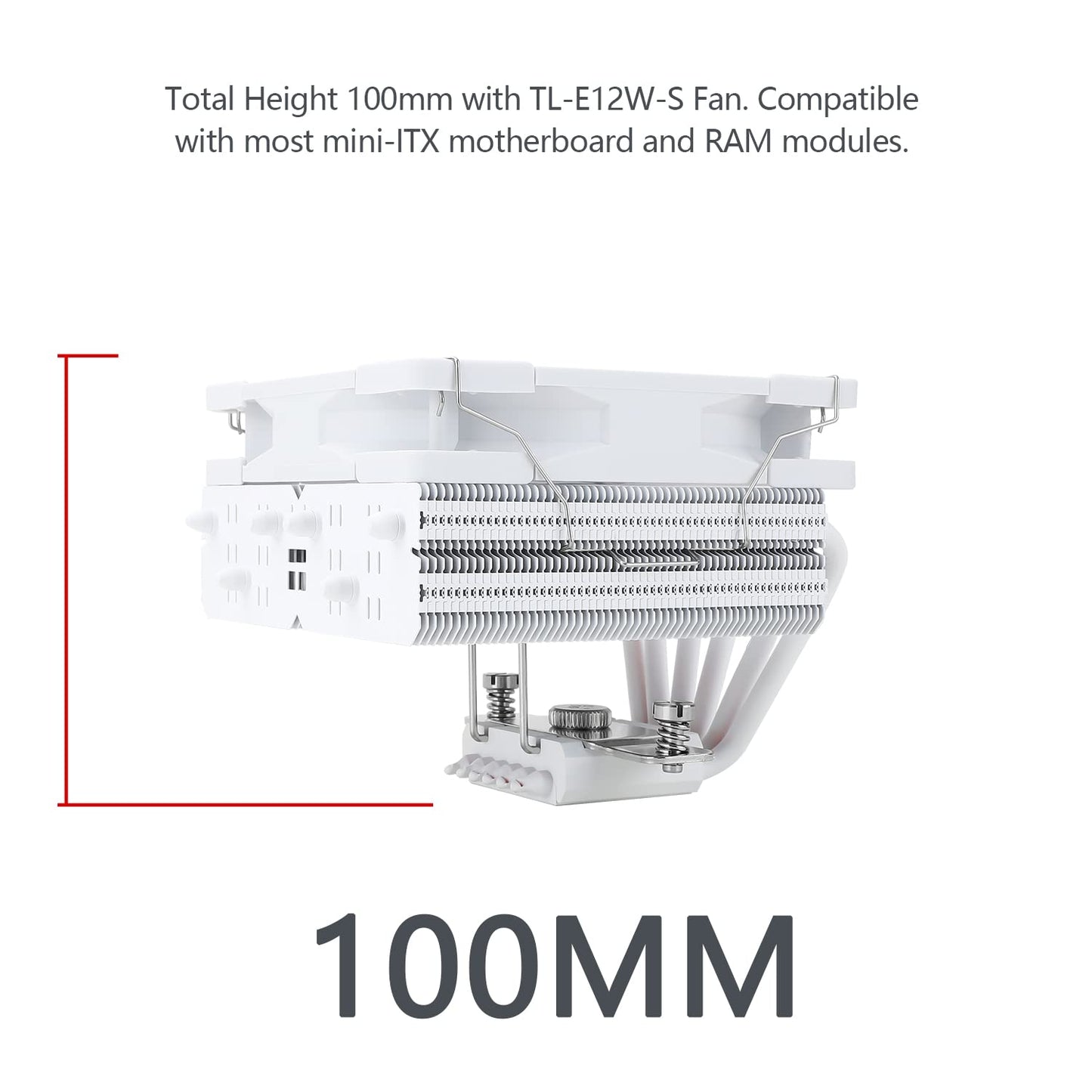 Thermalright SI-100 White ARGB CPU Air Cooler, 6×6mm Heat Pipes,120mm PWM Quiet Fan CPU Cooler with S-FDB V2.0 Bearing, AGHP 3.0 Technology, for AMD