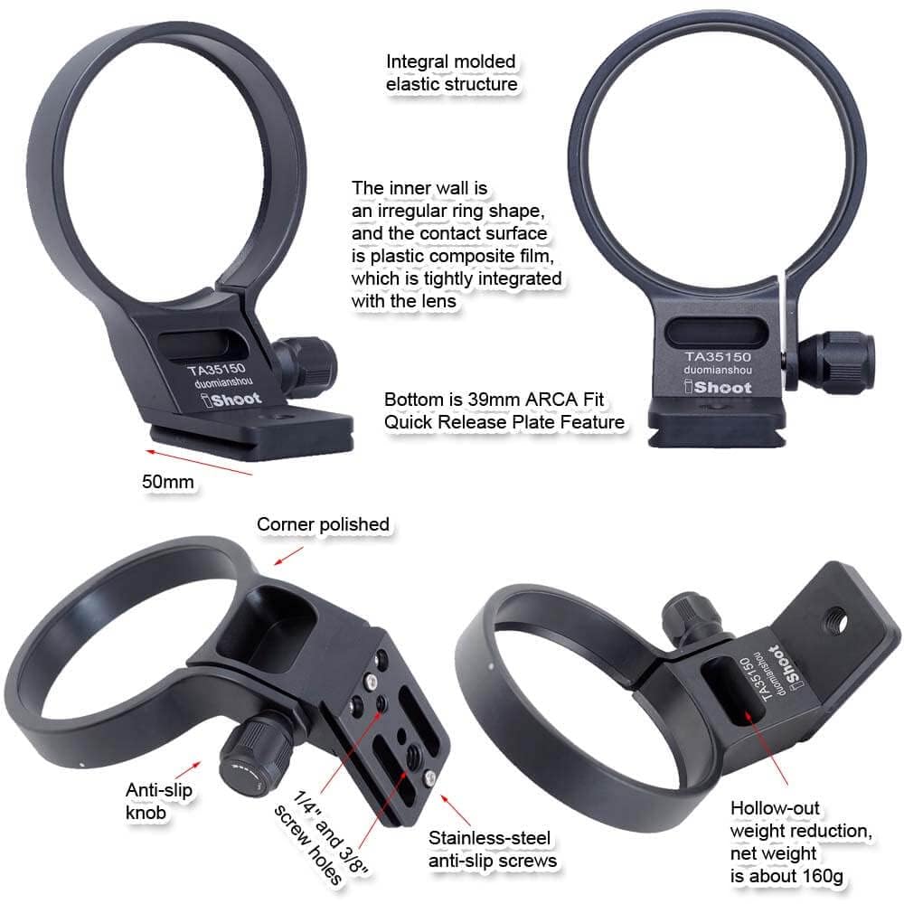 Metal Tripod Mount Ring Lens Collar Compatible with Tamron 35-150mm f/2-2.8 Di III VXD A058 E Mount, Lens Support Holder Bracket Bottom is Arca-Swiss