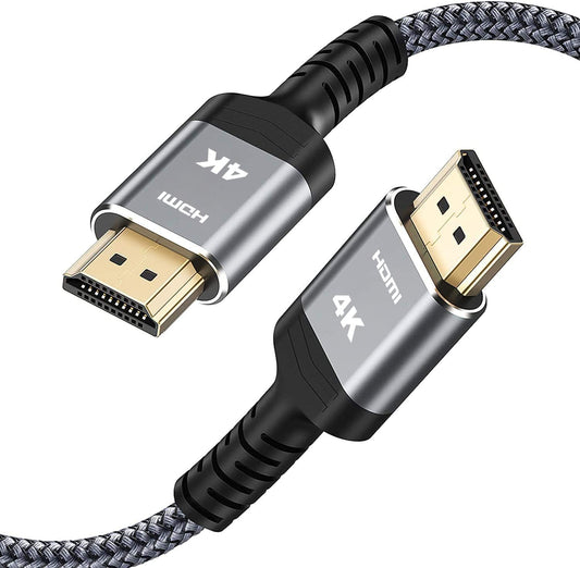 Highwings 4K HDMI Cable 6.6FT/2m | High-Speed HDMI 2.0 Quality Cord 4K@60Hz, Braided Nylon & Gold Connectors, HDR, Ethernet, ARC, 3D, HDCP 2.2