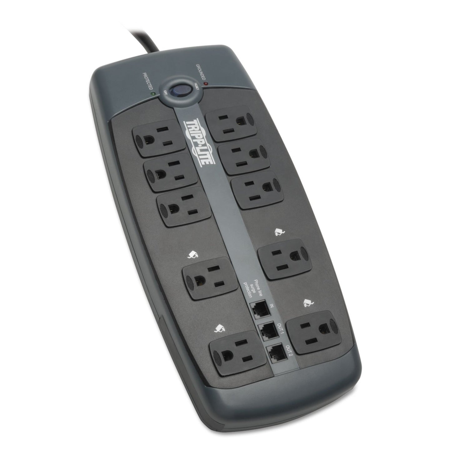 Tripp Lite TLP1008TEL 10-Outlet Surge Protector with Telephone Protection (Without Coaxial Protection)