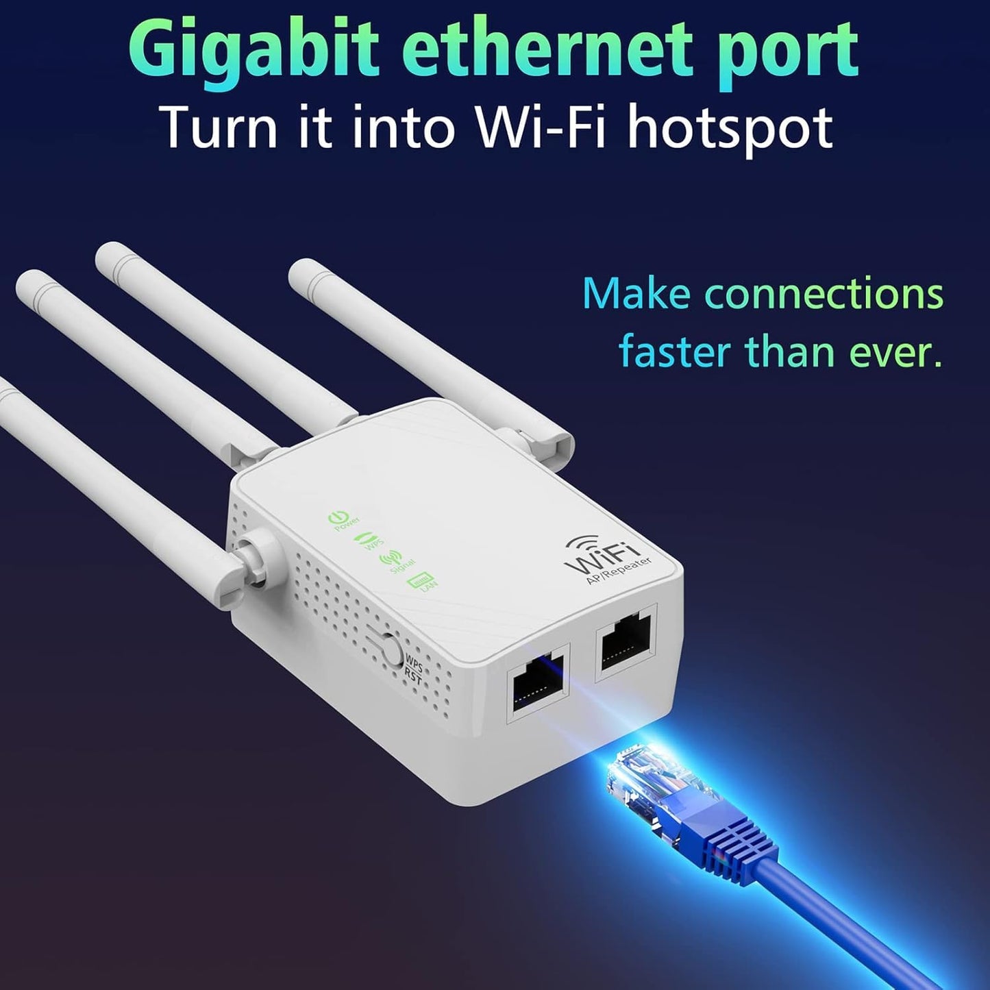 Jancane WiFi Extender Signal Booster Up to 10000sq.ft and 55 Devices