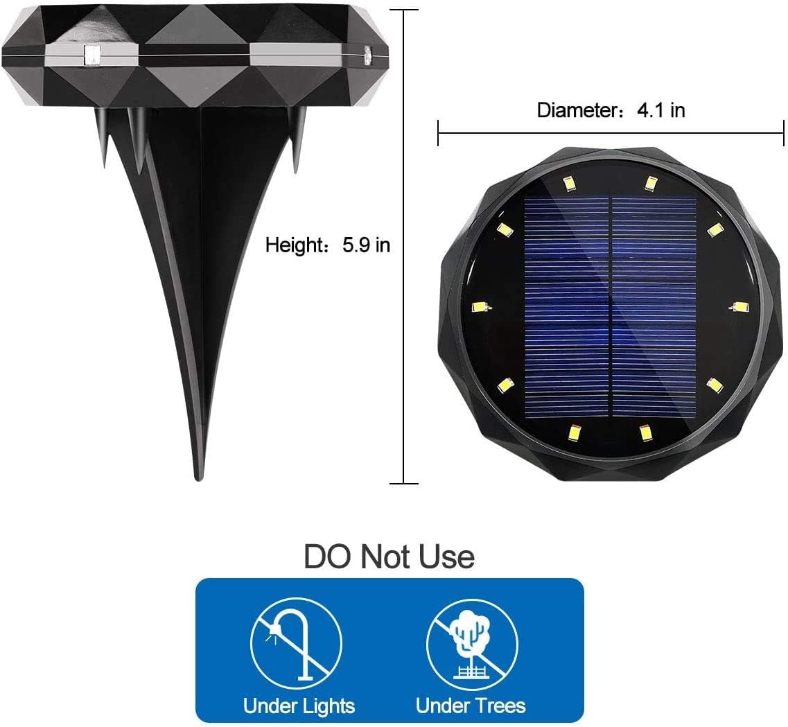 Solar Lights Outdoor Landscape Lighting Solar Ground Lights 14 LEDs Solar Garden Pathway Lights Decorative for Landscape Yard Lawn Path Walkway