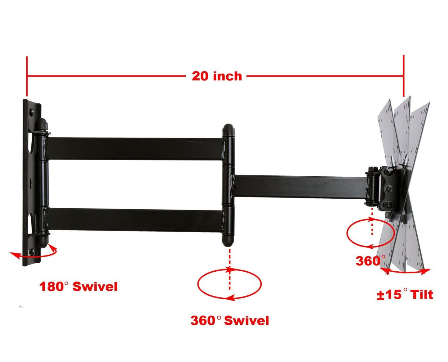 VideoSecu Articulating TV Wall Mount Bracket for Most 22 to 42 Inch TV Display 1K9