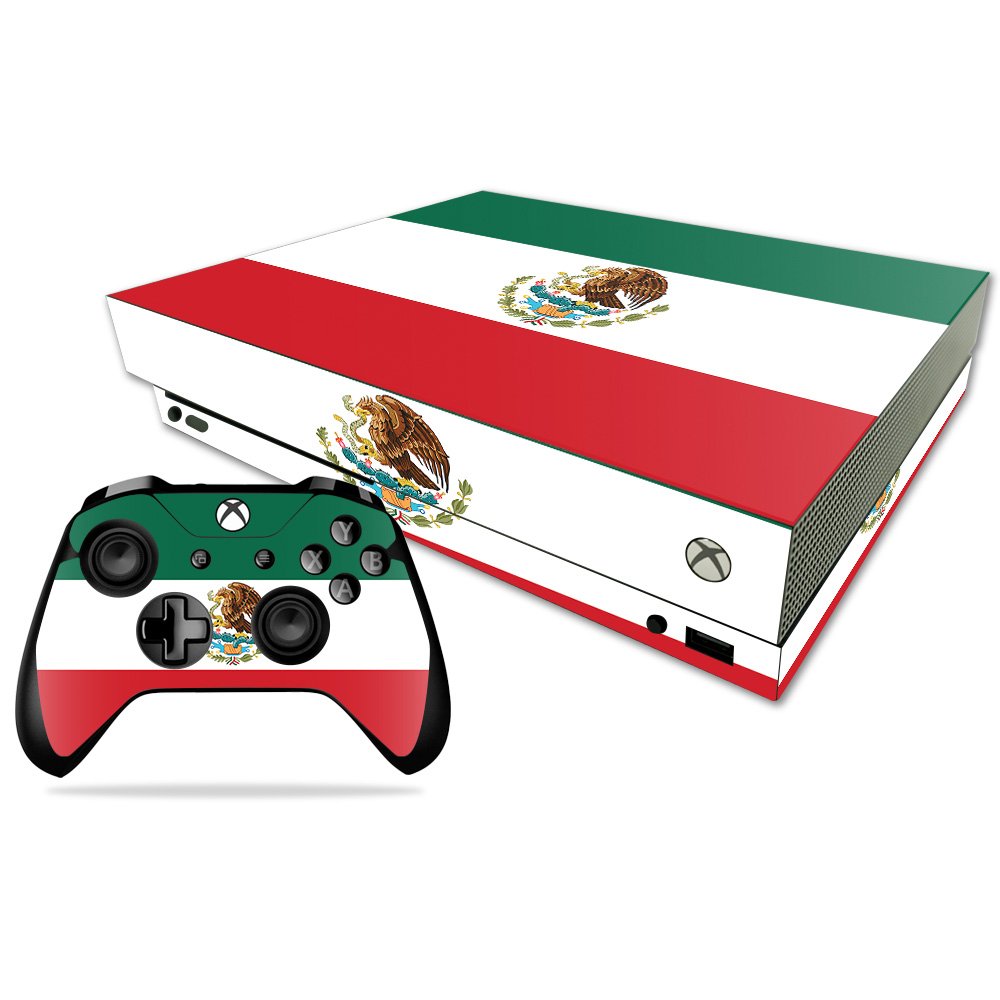 MightySkins Skin Compatible with Microsoft Xbox One X - Mexican Flag | Protective, Durable, and Unique Vinyl Decal wrap Cover | Easy to Apply, Remove