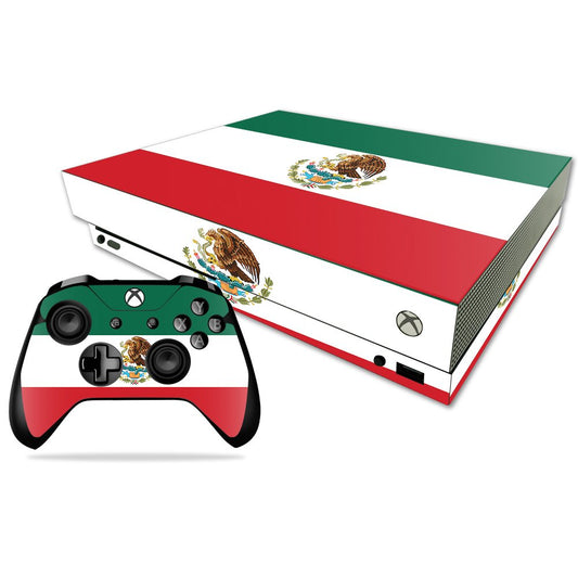 MightySkins Skin Compatible with Microsoft Xbox One X - Mexican Flag | Protective, Durable, and Unique Vinyl Decal wrap Cover | Easy to Apply, Remove