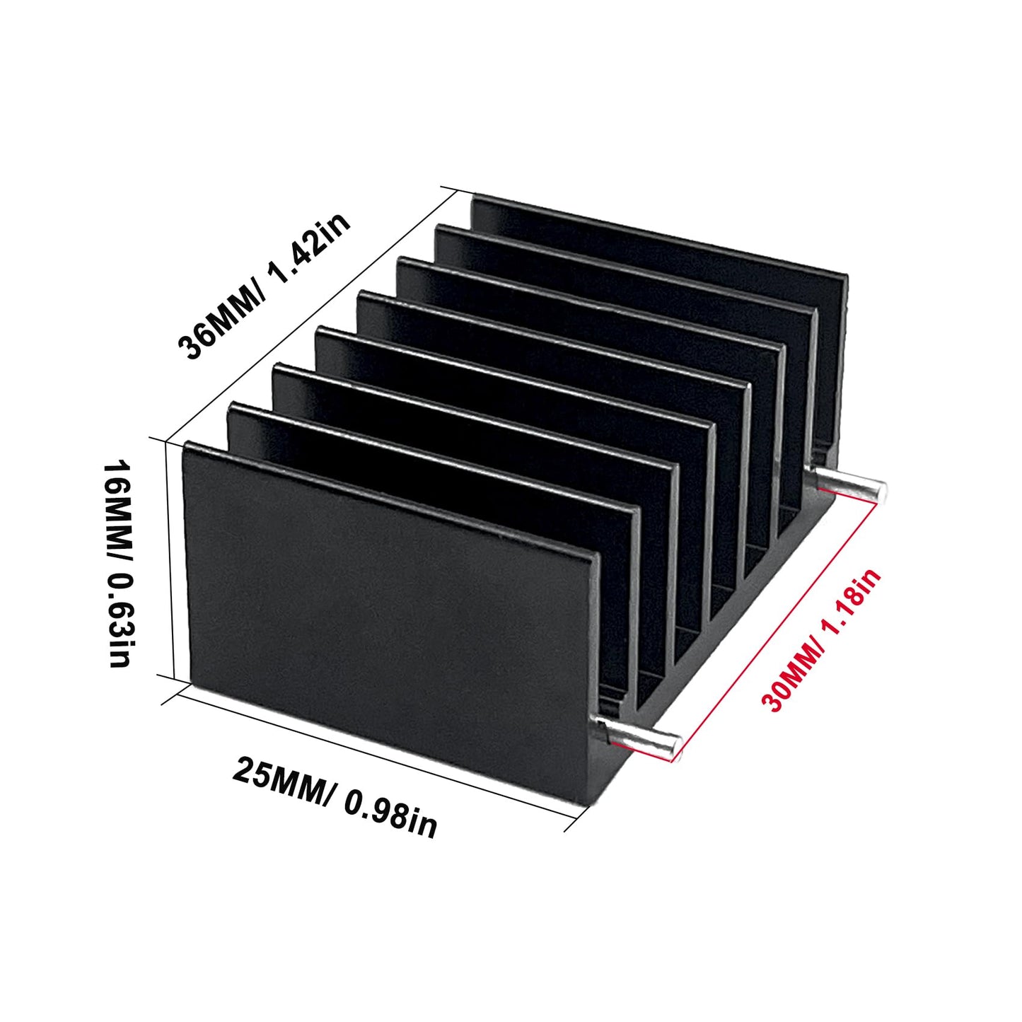 Awxlumv 6PCS TO-220 Aluminum Heatsink for MOS Tube Triode 0.98 x 1.42 x 0.63 inch / 25x36x16mm, TO-220 Heat Sink with 2 Support Pin for Cooling MOSFET