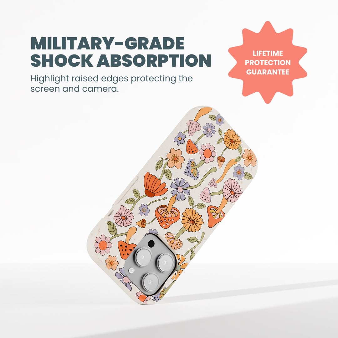 Pela | Phone Case Compatible with iPhone 16 Pro | Limited Edition | Compatible with MagSafe | Cute Eco Friendly | Blue Reflections