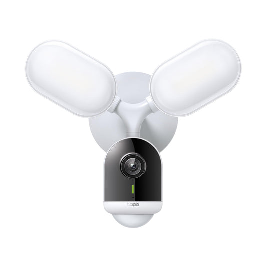 Tapo 2K+ Outdoor Wired Floodlight Security Camera - 2800 Lm Dimmable, Motion Activated, Person & Vehicle Detection, 24/7 Recording, Subscription-Free