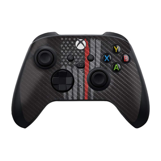 Mighty Skins Carbon Fiber Skin Compatible with Xbox Series X and S Controller - Thin Red Line | Protective, Durable Textured Carbon Fiber Finish |