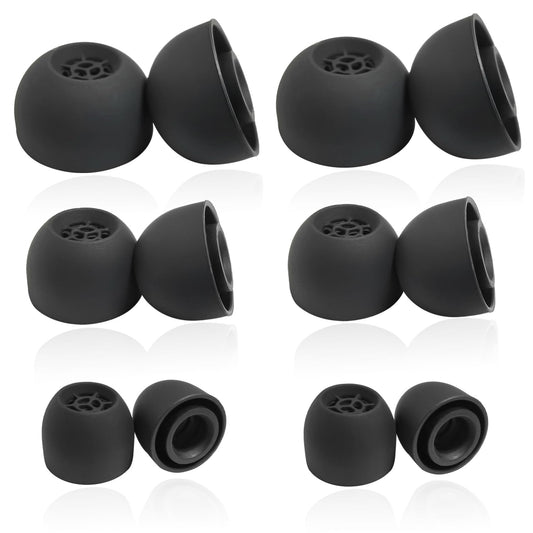 Luckvan Silicone Earbuds Tips for Sennheiser IE900 Earbuds Replacement Ear Tips Sennheiser IE600 IE300 IE200, 6 Pairs Black