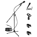 Pyle Dynamic Microphone and Tripod Stand-Height Adjustable from 2.6' to 5.1 Telescoping Boom Arm Mic Length 7.48'' Inch w/Acoustic Pop Filter-Includes