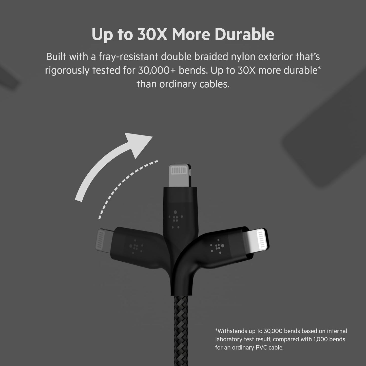 Belkin BoostCharge Pro Flex Braided USB Type A to Lightning Cable (2M/6.6FT), MFi Certified Charging Cable for iPhone 13, 12, 11, Pro, Max, Mini, SE…