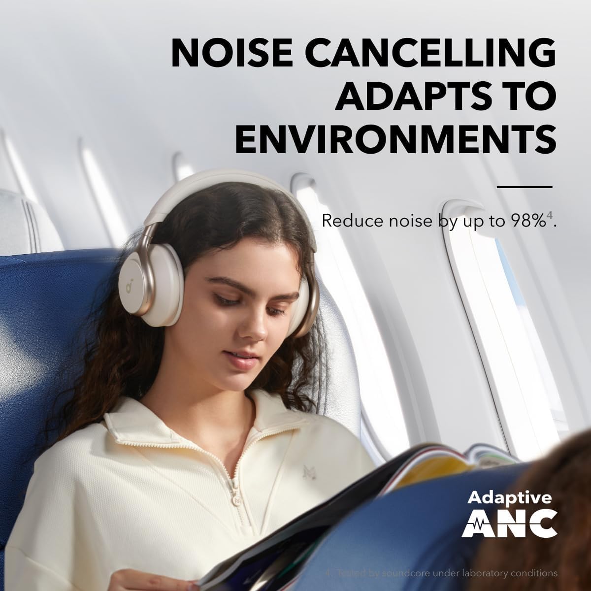 Soundcore Anker Space One ANC Over-Ear Headphones, White, Renewed