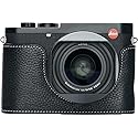 Camera Case for Leica Q3, BMAOLLONGB Handmade Genuine Real Leather Half Camera Case Bag Cover for Leica Q3 Camera Bottom Opening Version + Hand Strap