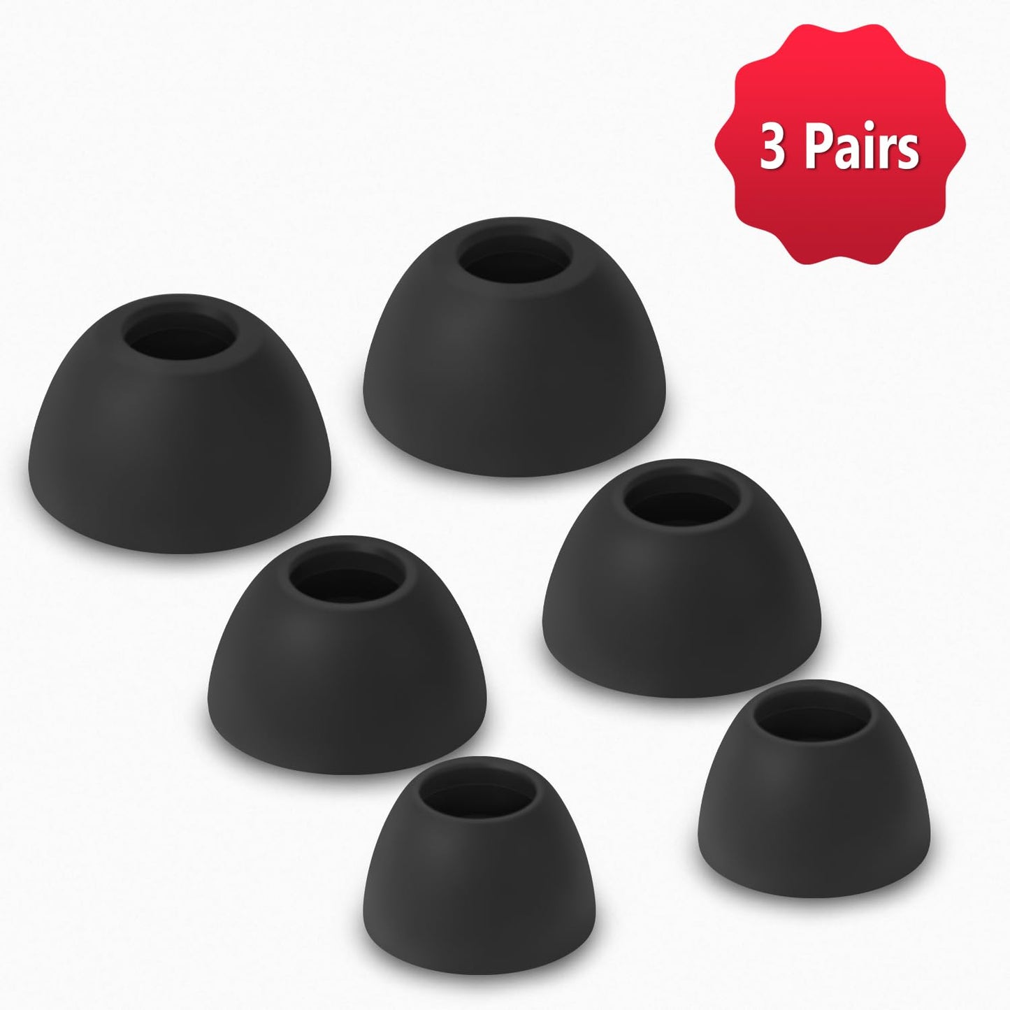 Geiomoo Silicone Ear Tips for Anker Soundcore Sport X20, Replacement Eartips Earbuds Earpads (Black, L/M/S)