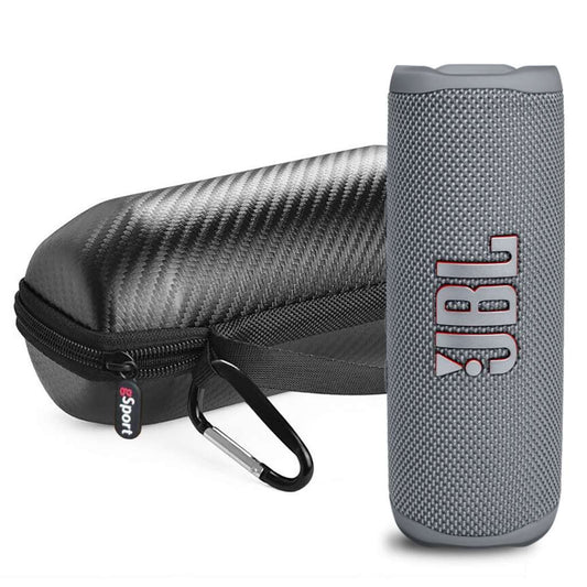 JBL FLIP 6 Waterproof Portable Speaker Bundle with gSport Carbon Fiber Case (Gray)