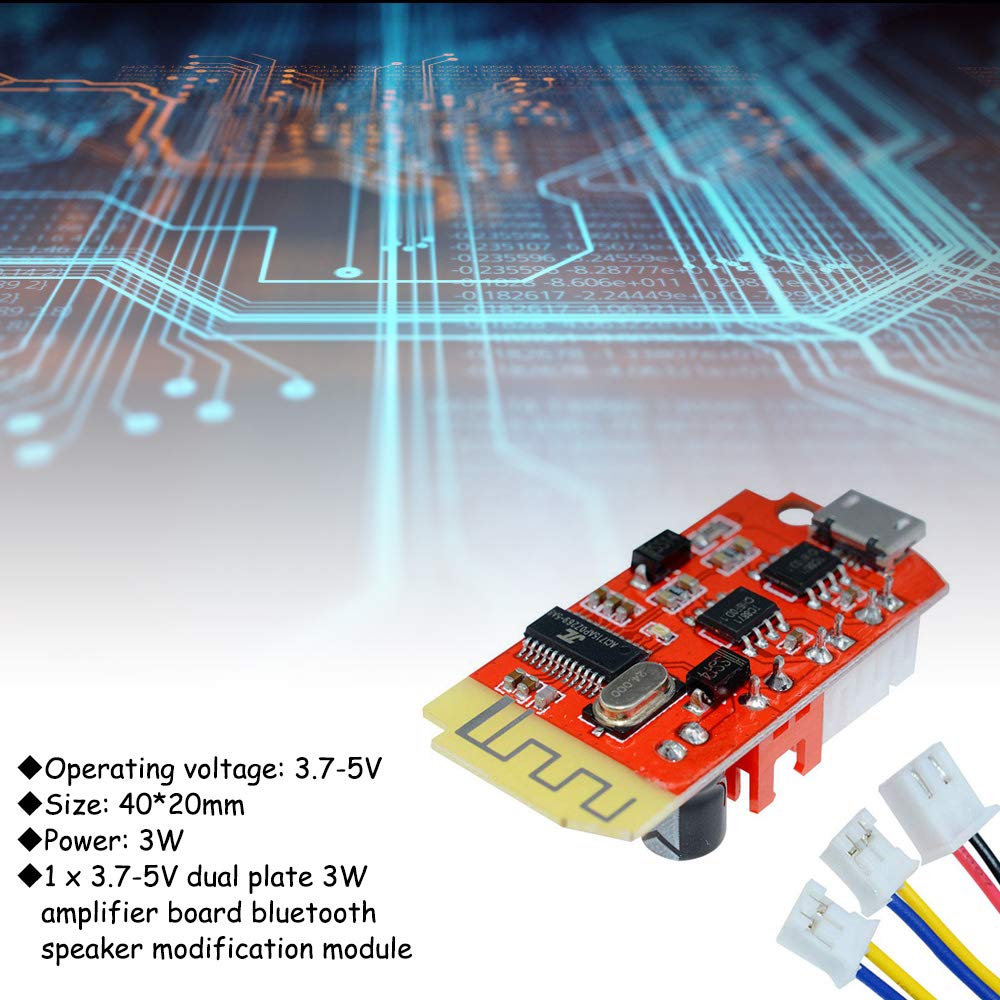 Comidox 1PCS CT14 Micro 4.2 Stereo Power Amplifier Board Audio Module 5VF 5W+5W with Charging Port for DIY Sound Box Speaker Refitting