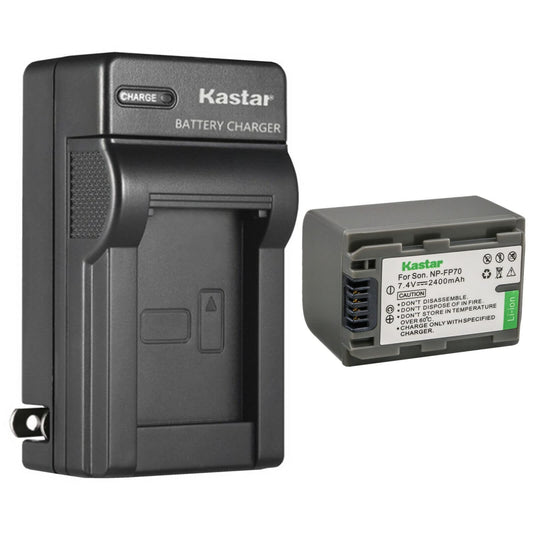 Kastar 1-Pack NP-FP70 / FP71 Battery and AC Wall Charger Replacement for Sony NP-FP50 NP-FP51, NP-FP60, NP-FP70 NP-FP71, NP-FP90 NP-FP91 Battery, Sony