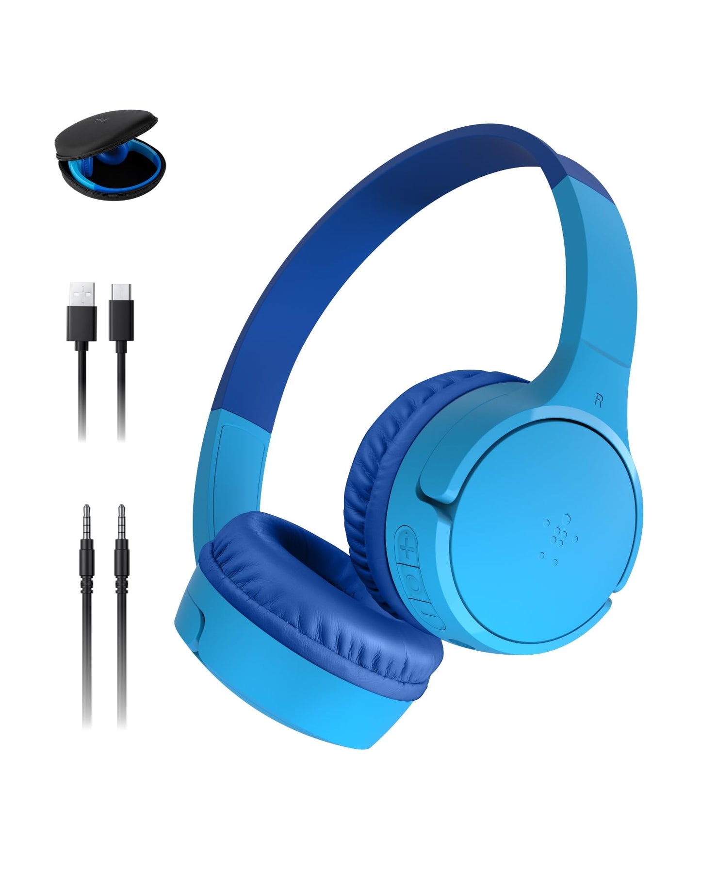Belkin SoundForm Mini - Wireless Bluetooth Kids Headphones, 30H Battery, 85dB Safe Volume Limit, Built-in Microphone - Toddler On-Ear Earphones