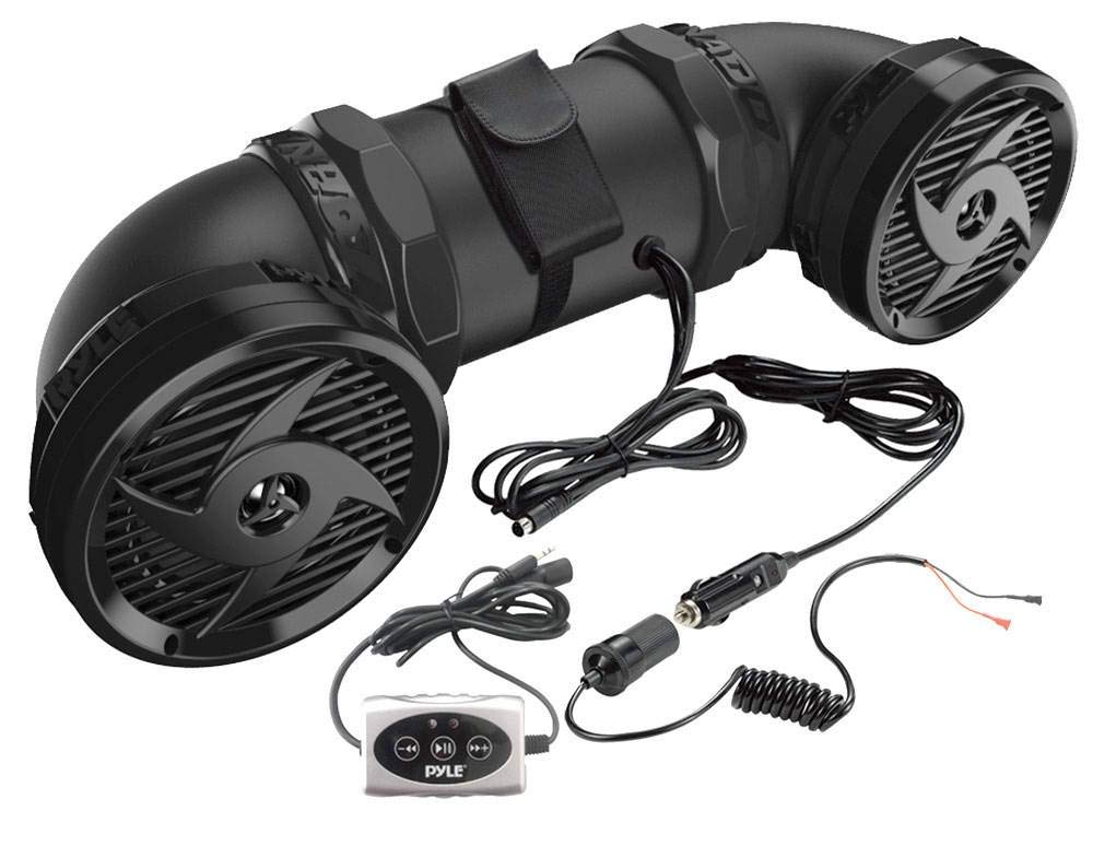 Pyle Waterproof Marine ATV Powered Speakers - 500W UTV Bluetooth Sound System All-Terrain Sound ATV Speakers w/ AUX 3.5mm, 6.5” Dual Audio Sound
