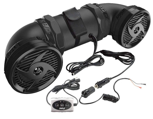 Pyle Waterproof Marine ATV Powered Speakers - 500W UTV Bluetooth Sound System All-Terrain Sound ATV Speakers w/ AUX 3.5mm, 6.5” Dual Audio Sound