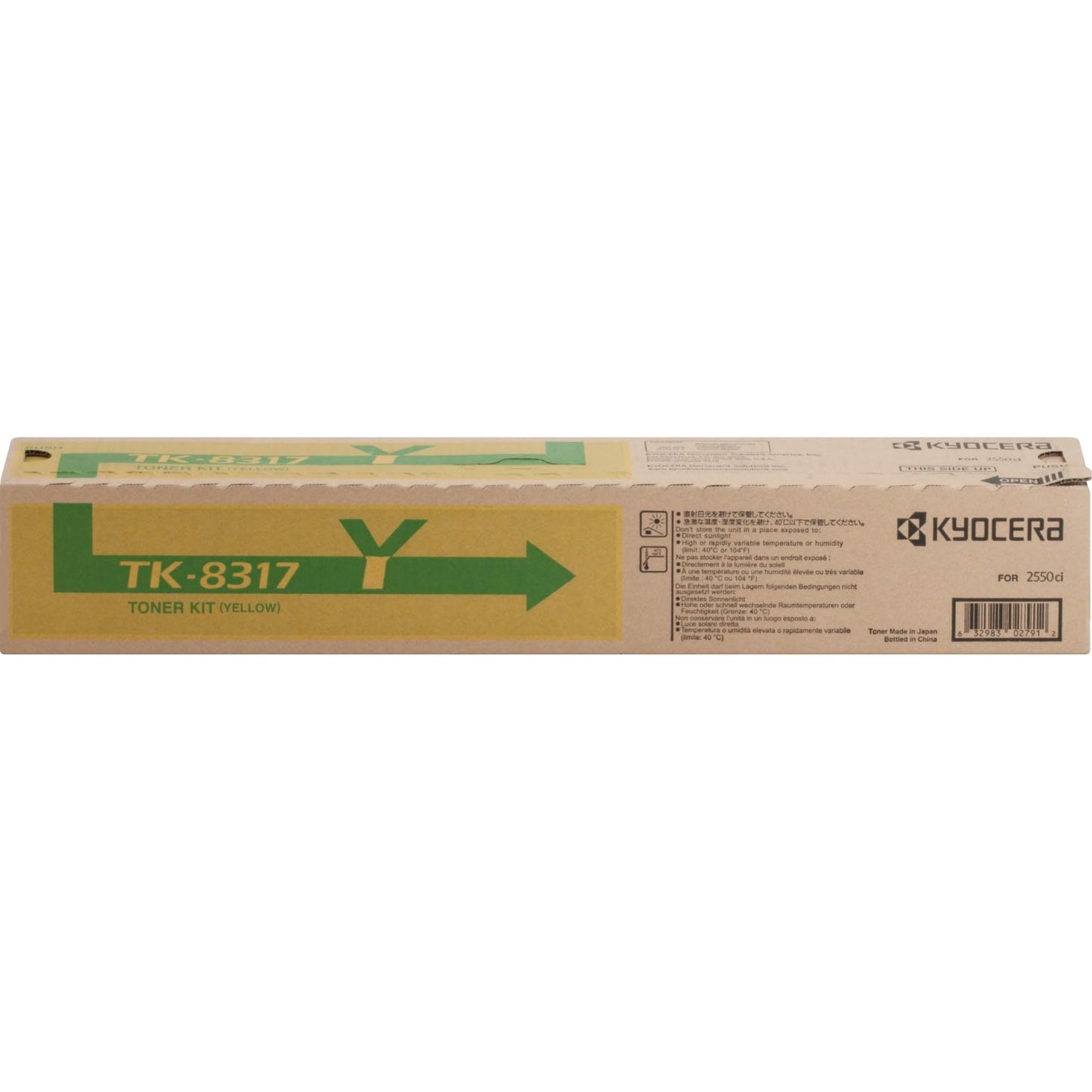 KYOCERA 1T02MVAUS0 Model TK-8317Y Yellow Toner Cartridge for use TASKalfa 2550ci Color Multifunction Printer, Up to 6000 Pages Yield at 5% Average