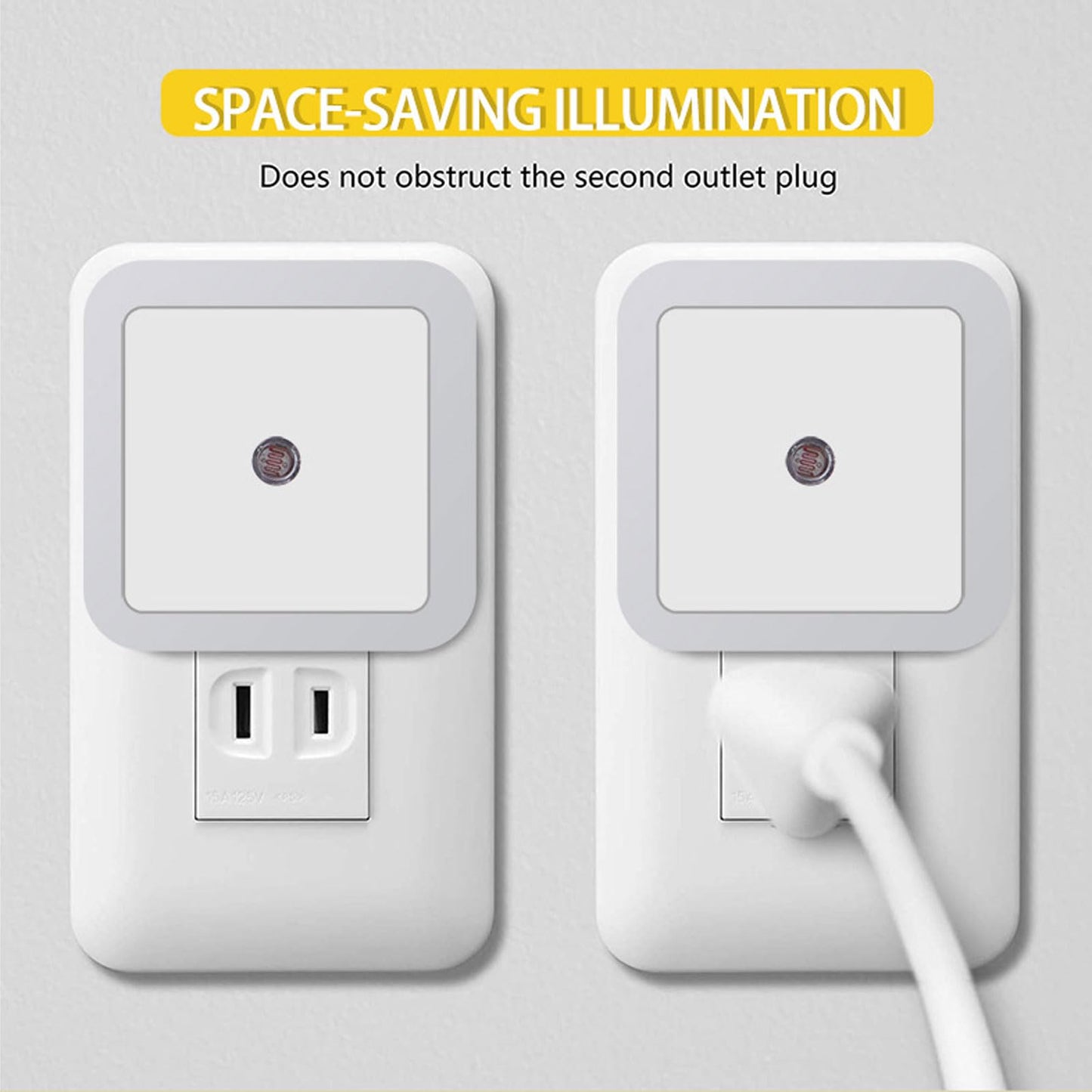 Hplvetoys Night Lights Plug into Wall,Dusk-to-Dawn Sensor with Automatically Turn on and Off Night Light Bedroom,Bathroom,Stairs,Warm, 4 Packs