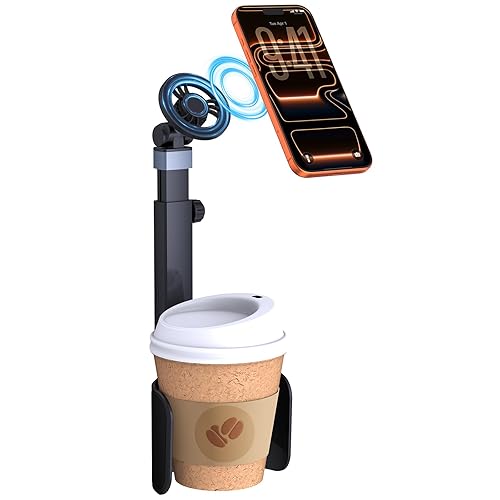 Vitog 2-in-1 MagSafe Car Mount, 2026 Hands Free Phone Holders for Your Car, Strong Magnetic Cup Holder Phone Holder for iPhone 17-12 Pro Max, Samsung
