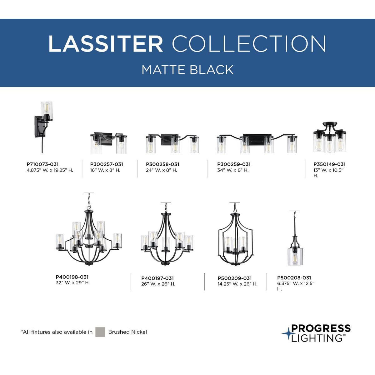 Progress Lighting Lassiter Collection Black One-Light Wall Bracket