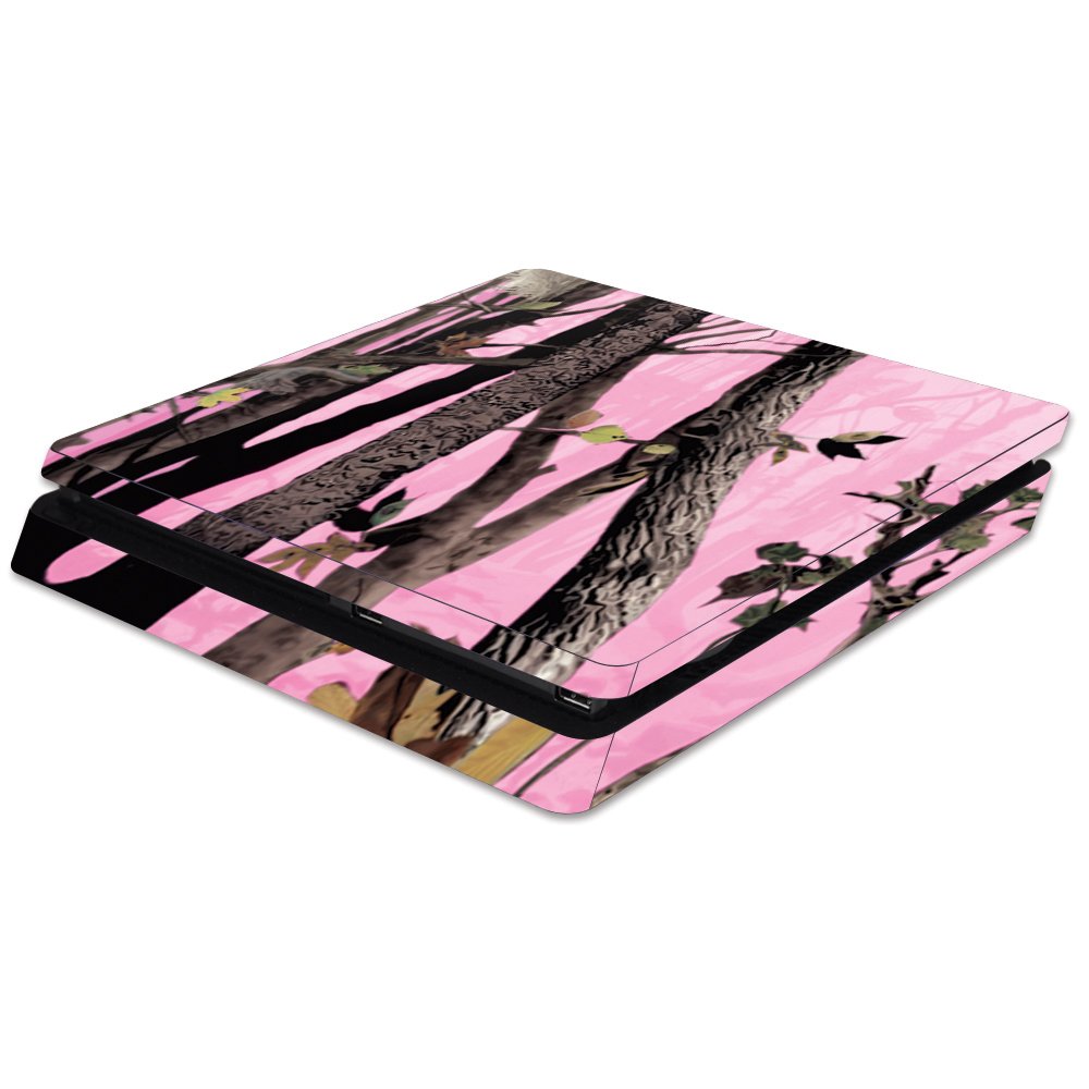 MightySkins Skin Compatible with Sony PS4 Slim Console - Pink Tree Camo | Protective, Durable, and Unique Vinyl Decal wrap Cover | Easy to Apply
