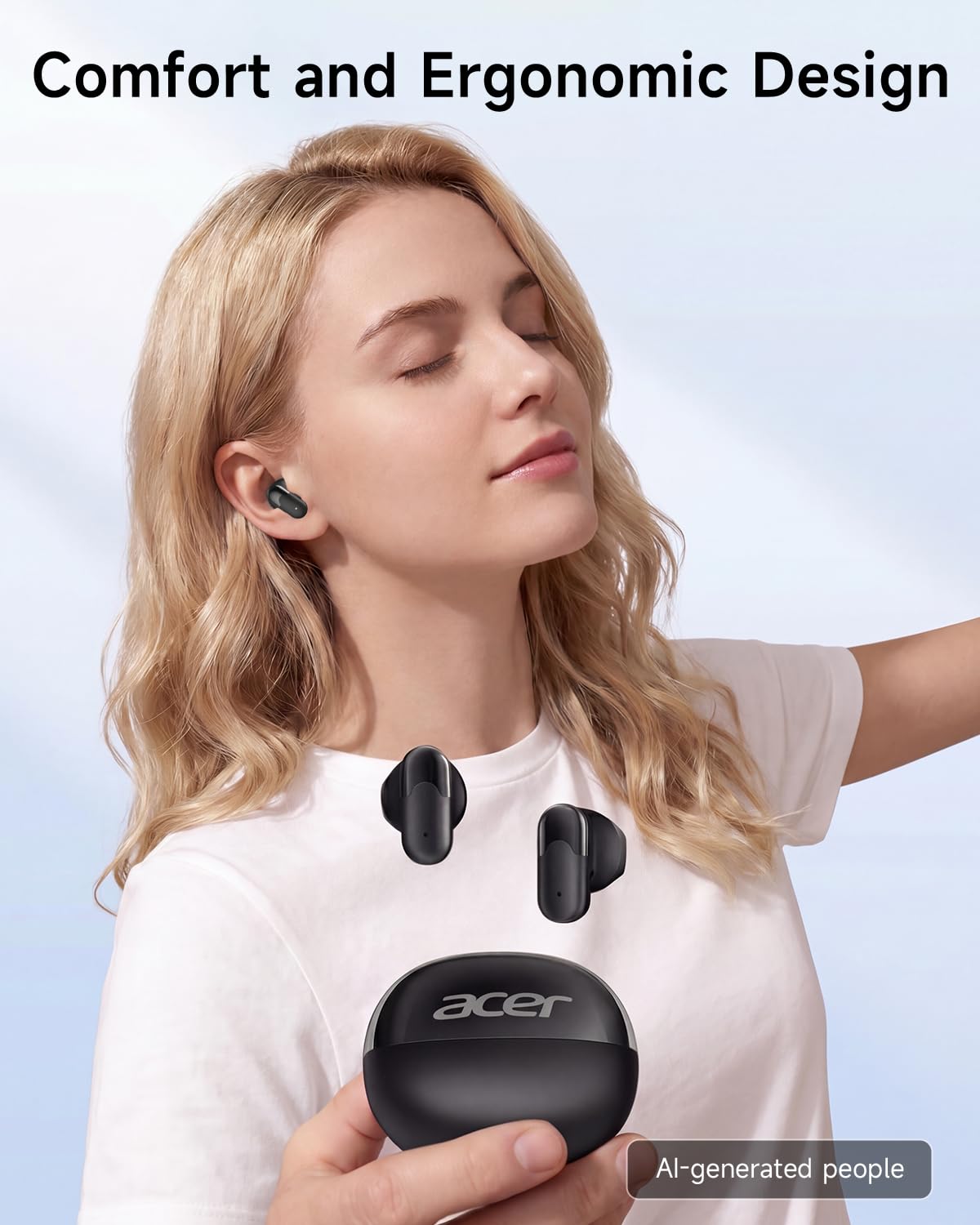Acer Wireless Earbuds, 0.12oz Ultra-Light Ear Buds?Bluetooth 6.0 Headphones